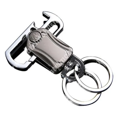 ALCATEL OT-995 UNIVERZÁLIS ÜVEGNYITÓ / FIDGET SPINNER - sörnyitó, kulcstartóra tehető, karabiner, fidget spinner anti-stressz játék, 22mm x 97mm - FEKETE